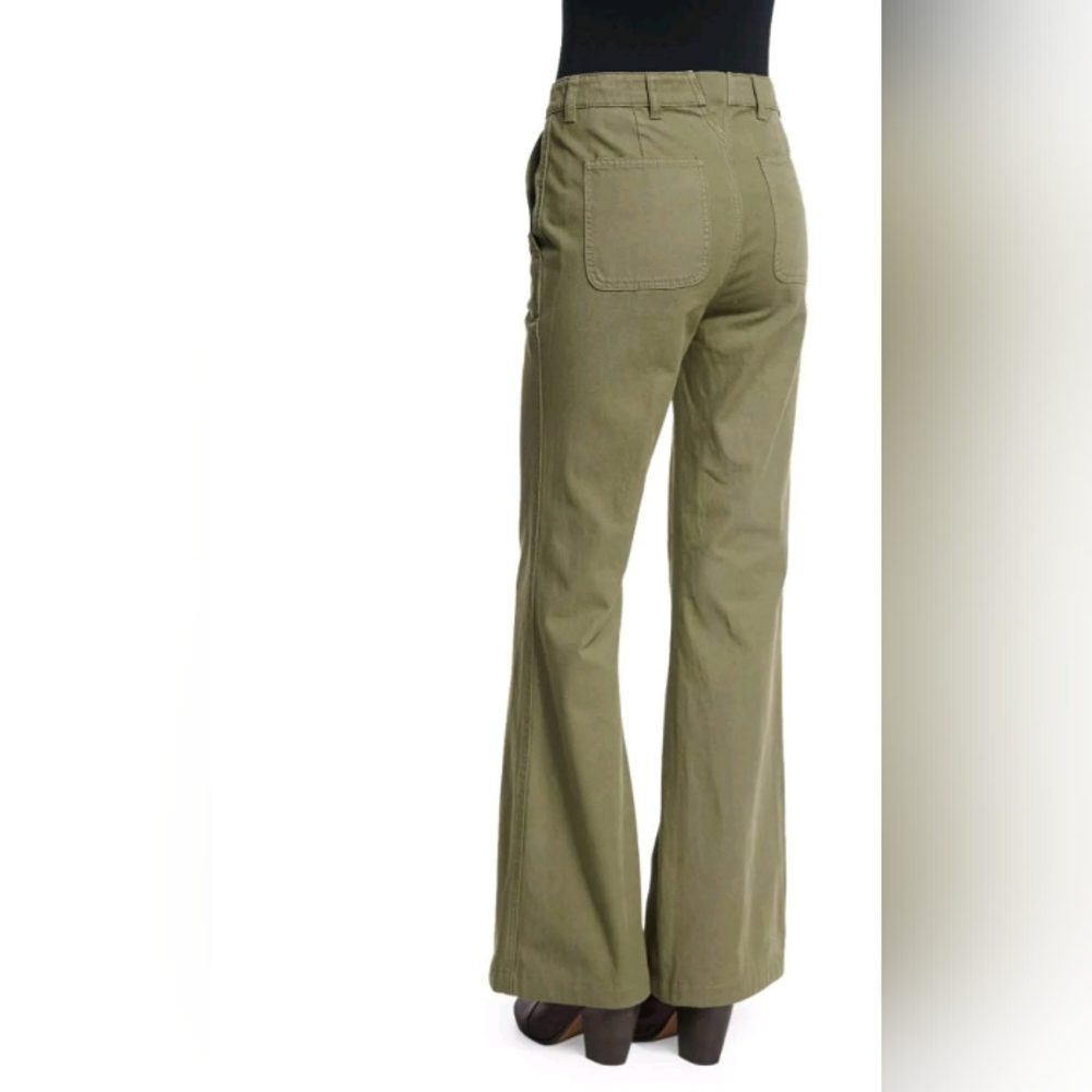TORY BURCH Ladies Agave Green Flared Trousers Pants Size 28 - Picture 2 of 9